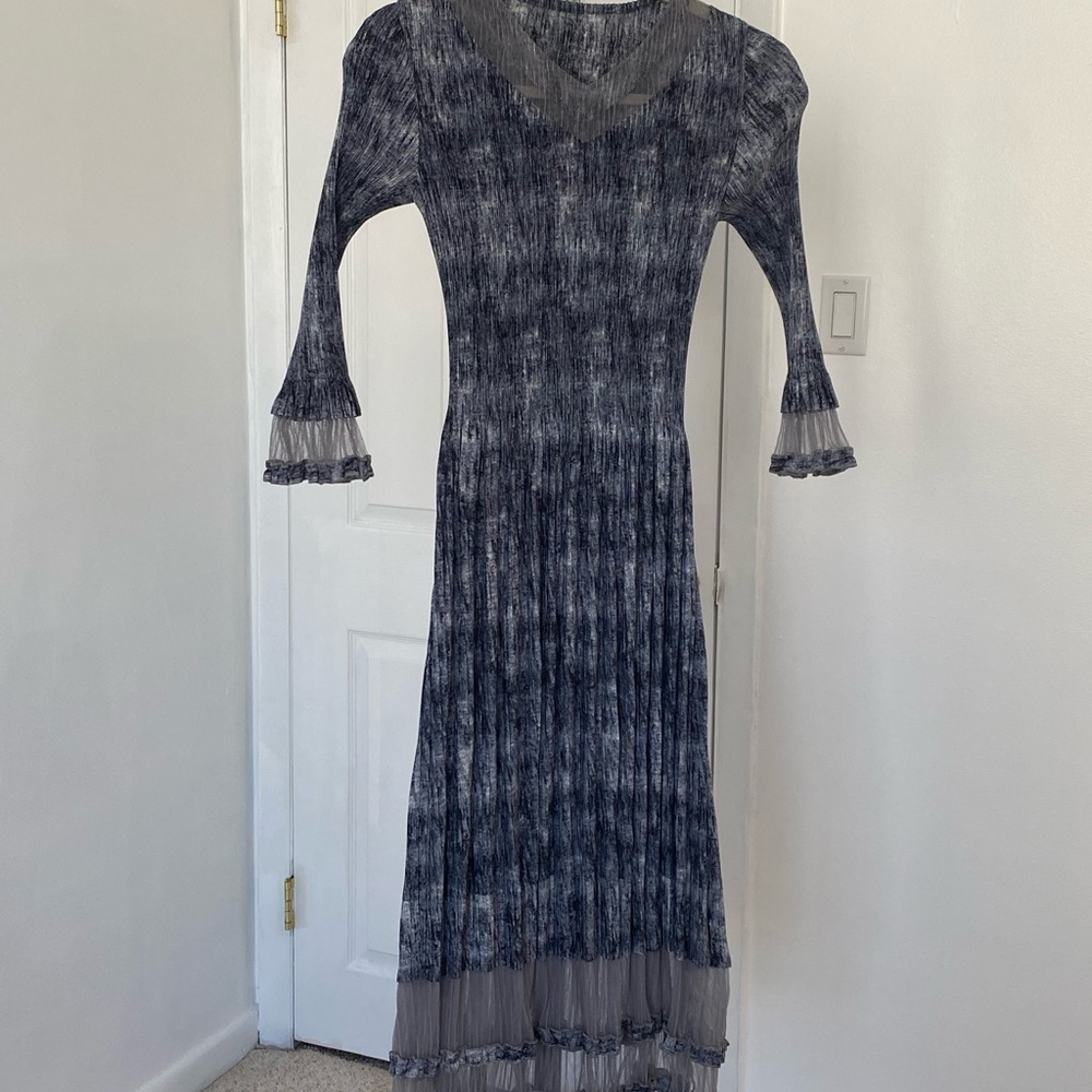 Blue and grey dress